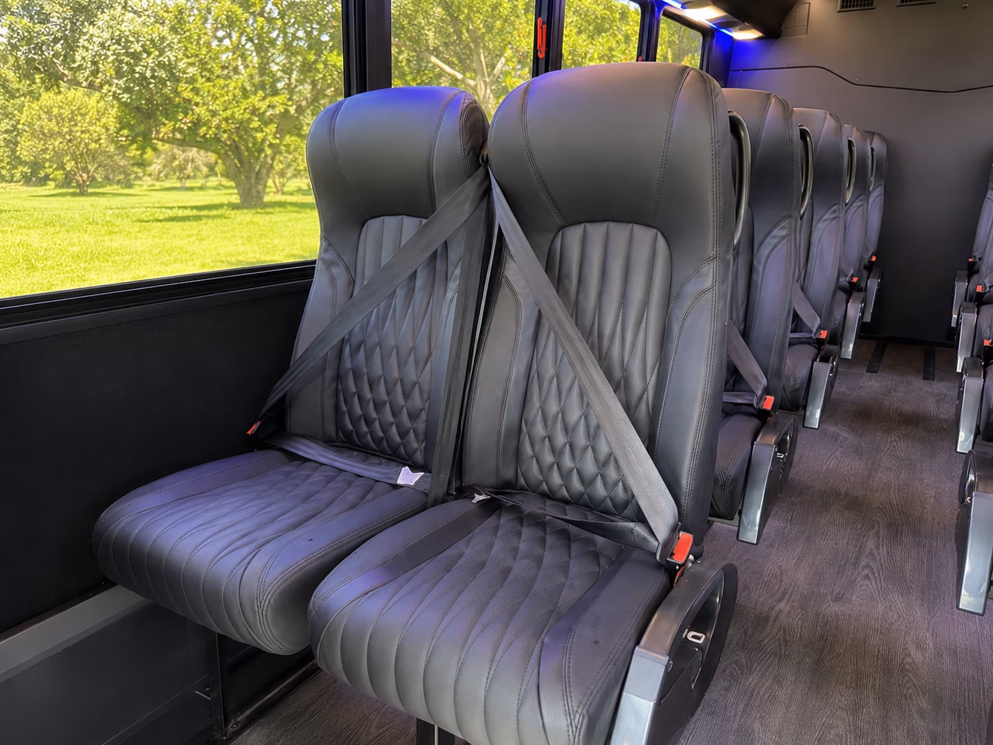 tustin 15 passenger minibus interior