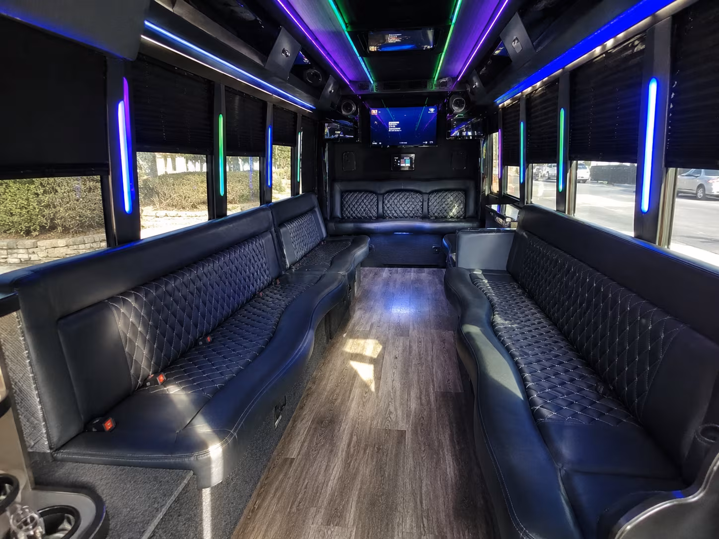 tustin 15 passenger party bus interior