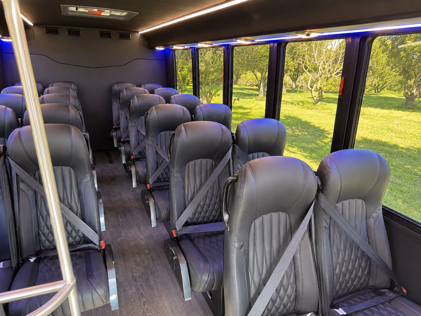 tustin 18 passenger minibus inside
