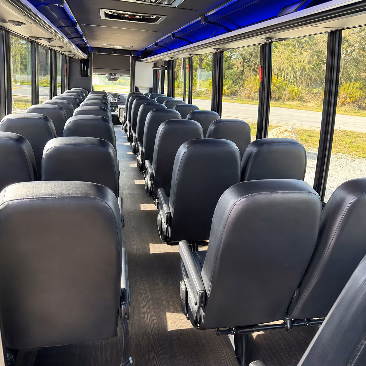 tustin 35 passenger minibus interior