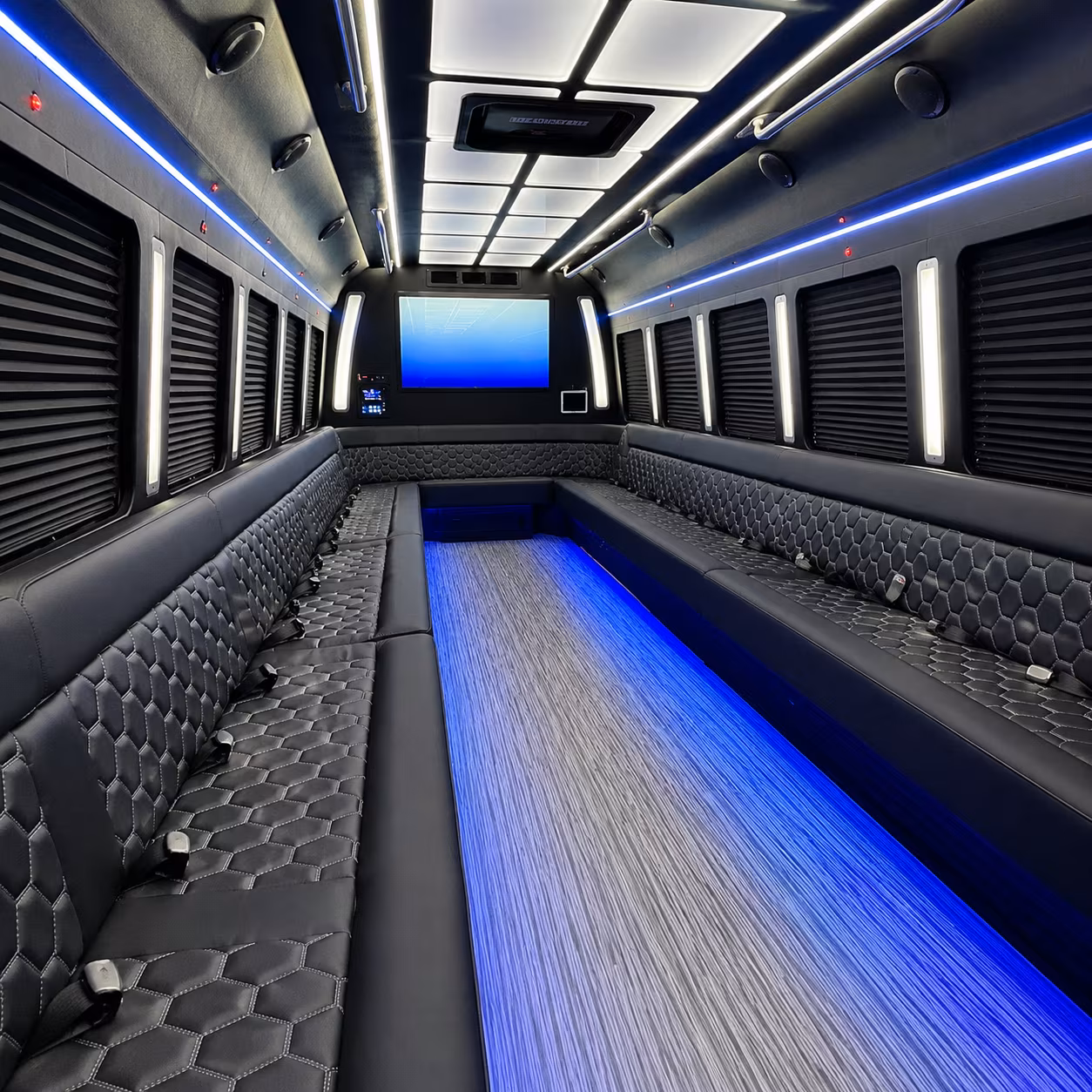 tustin 50 passenger party bus inside