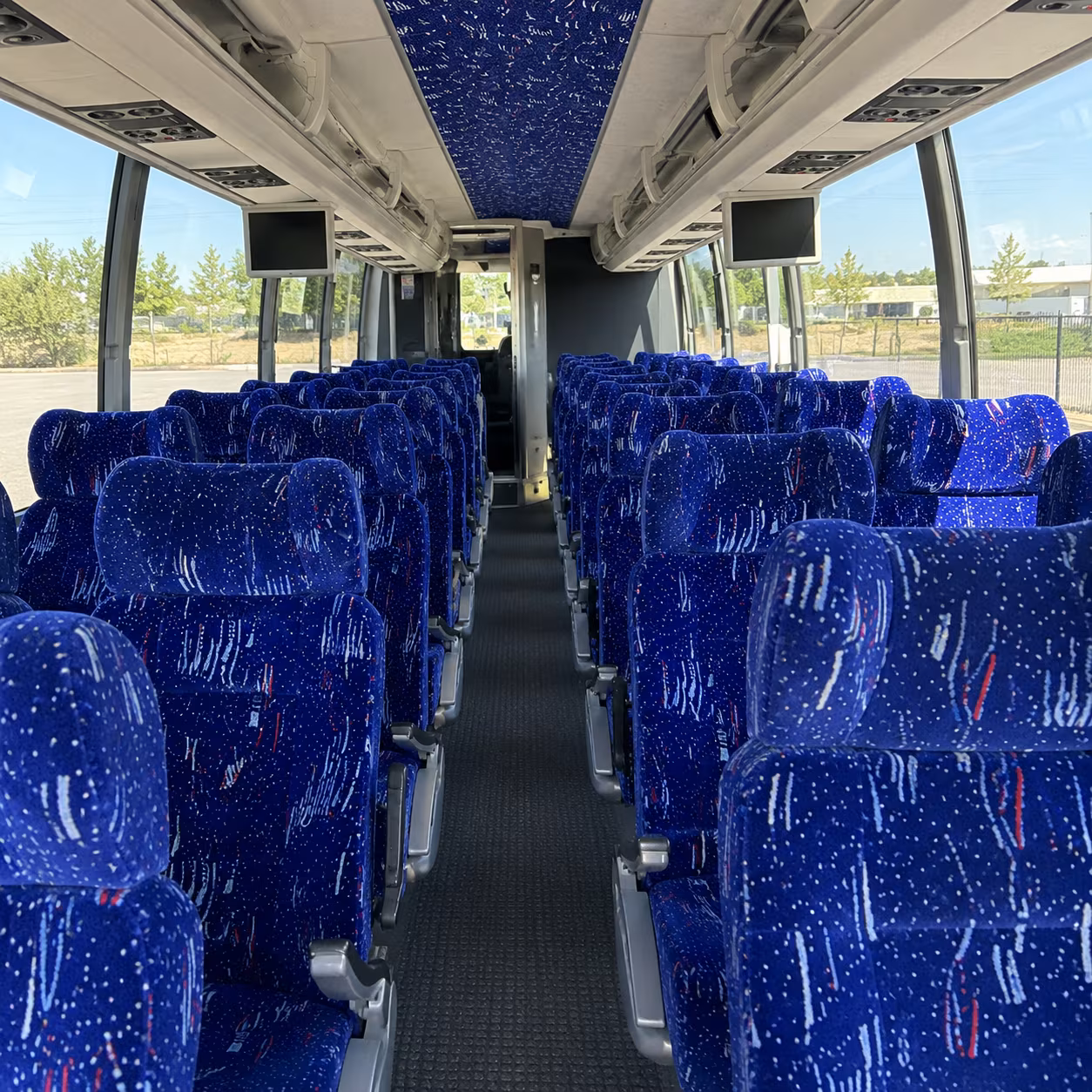 tustin 56 passenger charter bus inside