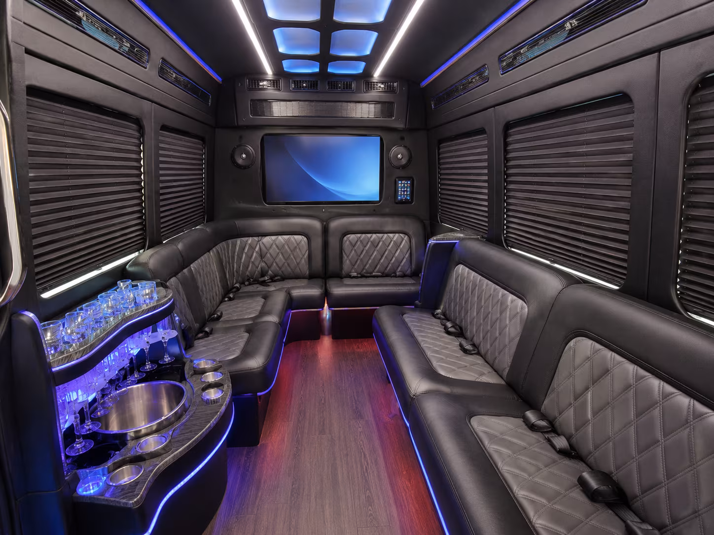tustin 56 passenger charter bus interior